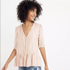 Madewell Courtyard Ruffle-hem Top in petite M